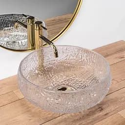 Умивальник Rea Ise 40x40 transparent (cristal) (REA-U5070), Глянцева - мініатюра 2