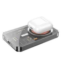 Бездротовий повербанк Hoco Q14 Ice Crystal magnetic power bank 5000mAh чорний - мініатюра 3