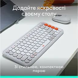 Комплект (клавіатура + миша) Logitech POP Icon Combo Bluetooth UA Off-White (920-013141) [121101] - мініатюра 5