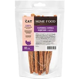 Лакомство для кошек Home Food соломка из мяса индейки + тыква 40 г