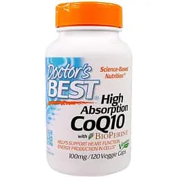 Коэнзим Q10 с Биоперином Doctor's Best High Absorption CoQ10 with BioPerine 100 мг 120 гелевых капсул