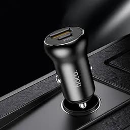 Комплект зарядний автомобільний HOCO NZ5 Smooth road car charger 30 W 2 порти з кабелем Type-C to Type-C чорний - мініатюра 5