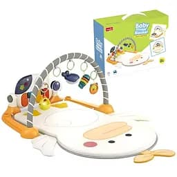 Розвивальний килимок 2 в 1 з бізібордом та музичним піаніно для малюків у формі каченя