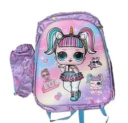 Рюкзак C 65139 пластикова вставка, пенал, регульовані лямки, 2 відділи, в пакеті (6900067651396) Лол фіолетовий Вид 3