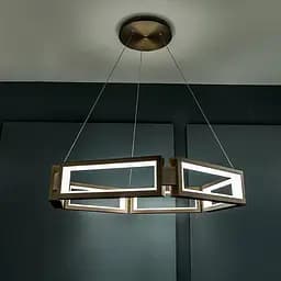 Люстра із підвісним чорним кільцем з прямокутників Ø 60 см | Арт. MJ 235-600 | Line F