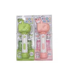 Установка з мильними бульбашками 313-1, підсвічування, механічний принцип, 12 отворів, 2 пляшечки з розваром, на блістері (6978544190232) МІКС