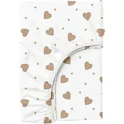 Простирадло на резинці Cosas в дитяче ліжечко BEIGE HEARTS 60х120х12 см (BeigeHearts_120)