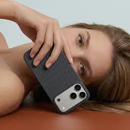 Чехол ArmorStandart BlackIcon Aramid Twill MagCase для Apple iPhone 17 Pro Black (ARM90149) - мініатюра 9