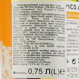 Вино Pico Andino Chardonnay біле сухе 0.75 л - мініатюра 3