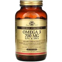 Рыбий жир Омега-3 Solgar Omega-3 EPA & DHA двойная сила 700 мг 120 капсул