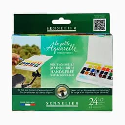 Набір акварельних фарб Sennelier Hands Free, 24 кольори, кювета, пластиковий пенал