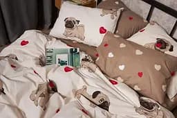 Комплект постільної білизни Moon&Star Бязь Gold Люкс Bulldog Love двоспальний 175х210 наволочки 2х50х70 - мініатюра 4
