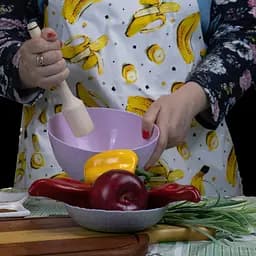 Макогон товкушка картоплем'ялка фігурна маленька дерев'яна 18 см, Kitchette Бежевий 86103 - мініатюра 8