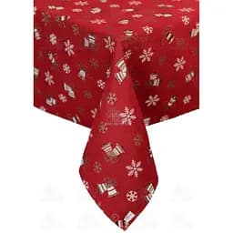 Скатертина Прованс Дзвіночки на червоному 136х136 см (36856)