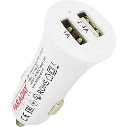 Автомобільний зарядний пристрій Faraday Electronics 18 Вт USB CAR з 2 USB виходами 2.4 А та 1 А