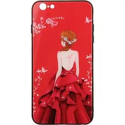 Чохол-накладка Toto Glass Fashionable Case Apple iPhone 6 Plus/6S Plus Red Dress Girl