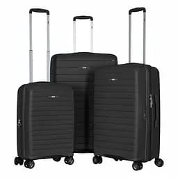 2E Набор чемоданов 2E, Aero, полипропилен, (L+M+S),TSA, 4 колеса, EXP, черный