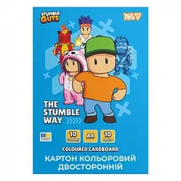 Картон кольоровий двосторонній Yes Stumble Guys, 10 аркушів, А4, папка (955493)