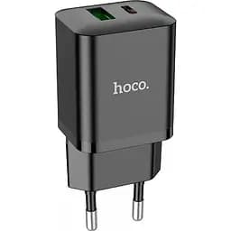 Сетевое зарядное устройство Hoco N28 Founder 20W USB-C + USB Black (93092)