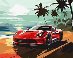 Набір для розпису по номерах Поїздка узбережжям, 40x50 см, КНО2786