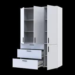 Шафа для одягу Doros Торн Білий 3 ДСП/3Ш (полиці) 135х51.6х200 (44900486) - мініатюра 3
