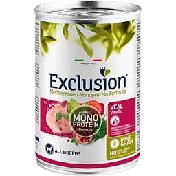 Консервований вологий корм Exclusion Adult Veal для собак всіх порід з телятиною 400 г