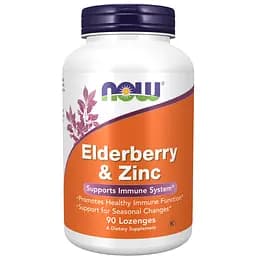 Бузина и цинк Now Foods Elderberry Zinc 90 пастилок
