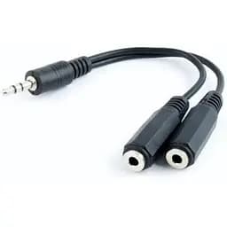 Кабель-переходник Cablexpert 3.5 мм M - 2x3.5 мм F 10 см черный (CCA-415-0.1M)
