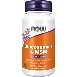 Препарат для суглобів і зв'язок NOW Glucosamine & MSM, 60 вегакапсул