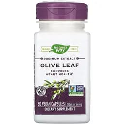 Екстракт оливи Nature's Way Olive Leaf Premium Extract, 60 капсул для підтримки серця та імунної системи