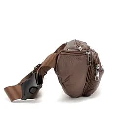 Містка шкіряна сумка на пояс коричнева Tiding Bag M56-2030C - мініатюра 4