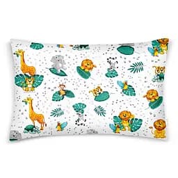 Дитяча постільна білизна в ліжечко ZOO ANIMALS CS2, м'ята (AnimalsZooPaws_52Grey_140) - мініатюра 3