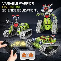Конструктор робот програмований STEM-робот 5 в 1 Robots  Variable Warrior з пультом і додатком робот-трансформер для дітей на радіокеруванні, 705 деталі - мініатюра 3
