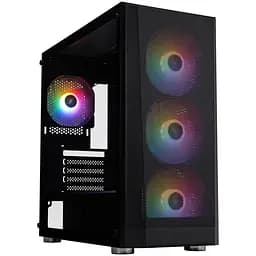 Корпус 1stPlayer FD5-M-BK-4F1 Black без БЖ