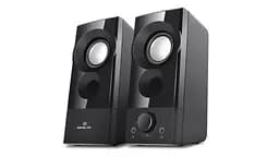 Колонки 2.0 REAL-EL S-90 черный, 2 x 3 Вт, пластиковый корпус, питание от USB, управление спереди