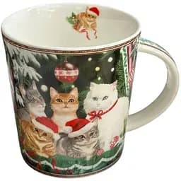 Чашка новорічна BonaDi R33357 Різдвяні коти фарфор у подарунковій коробці 420мл