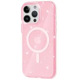 Чохол Epik TPU Galaxy Sparkle MagFit для Apple iPhone 16 Pro 6.3 Pink+Glitter