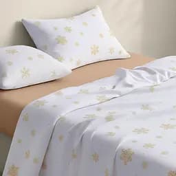 Дитяча постільна білизна фланель Cosas SNOWFLAKES GOLD CS2 110х140см (Flannel_SnowflakesGold_El80-12Caramel_140) - мініатюра 2