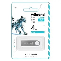 USB флеш накопичувач Wibrand 4GB Puma Silver USB 2.0 (WI2.0/PU4U1S) - мініатюра 2