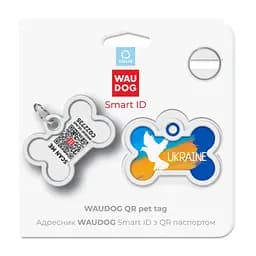 Адресник для собак і котів Waudog Smart ID з QR паспортом, Прапор, L, 40х28 мм - мініатюра 5