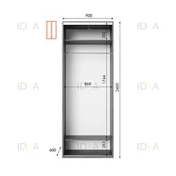 Шафа-купе Idea серія 8 90 x 60 x 240 см Венге темний - мініатюра 2