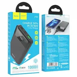 Зовнішній акумулятор Power bank HOCO J102 Cool figure 20 W 10000 Mah + QC03 батарея заряджання Чорний - мініатюра 5