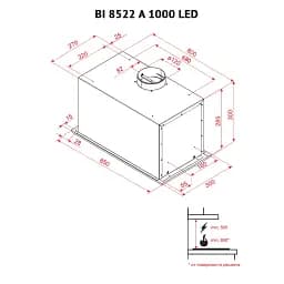 Витяжка повновбудована Perfelli BI 8522 A 1000 I LED - мініатюра 6