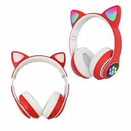 Бездротові навушники Cat STN-28 / Гарнітура з мікрофоном FM радіо Bluetooth червоний