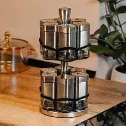 Набір баночок для спецій 12 штук по 120 мл, хром із золотом TS Kitchen HP1321 - мініатюра 13