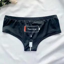 Трусики "Please charge" S/M Чорний