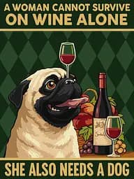 Набір для розпису по номерах "Постер. Вино і собака" Ideyka 30х40 см КНО6809