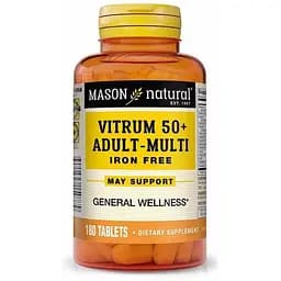 Мультивітаміни Mason Natural Vitrum 50+ без заліза 180 таблеток