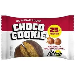 Протеїнове печиво FitWin Choco Cookie 25% Hazelnut Salted Caramel 10x40 г