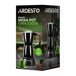 ARDESTO Кавоварка електрична гейзерна 0.3л, мелена, чорний - мініатюра 8